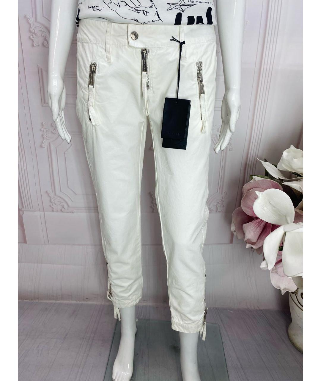 DSQUARED2 Белые хлопковые прямые брюки, фото 5