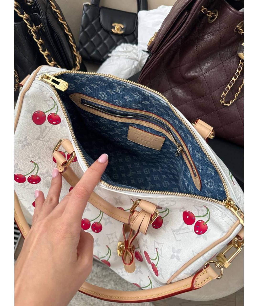 LOUIS VUITTON Белая сумка с короткими ручками, фото 6