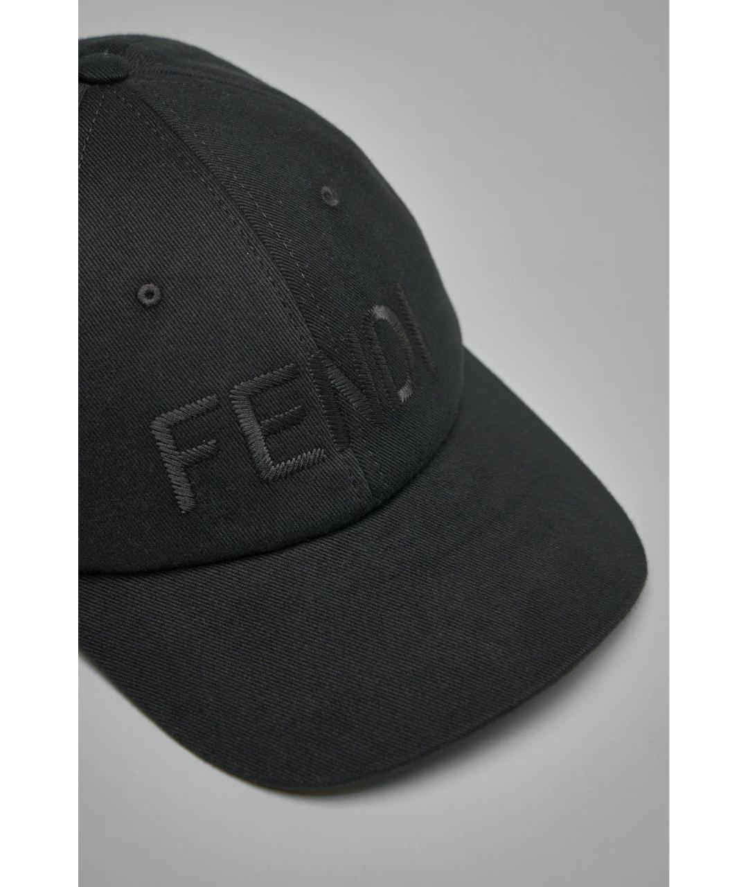FENDI Черная хлопковая кепка/бейсболка, фото 4