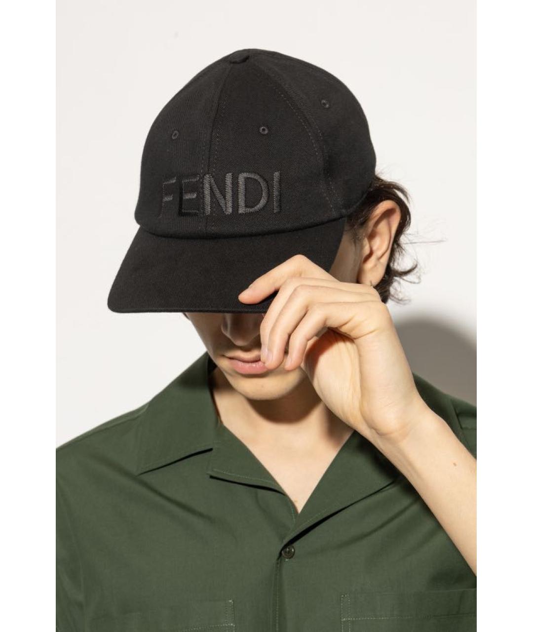 FENDI Черная хлопковая кепка/бейсболка, фото 6