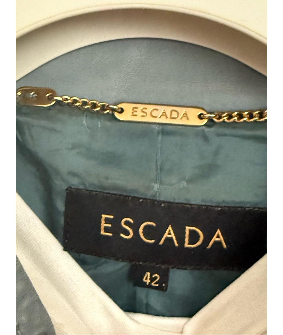 ESCADA Голубая кожаная куртка, фото 2