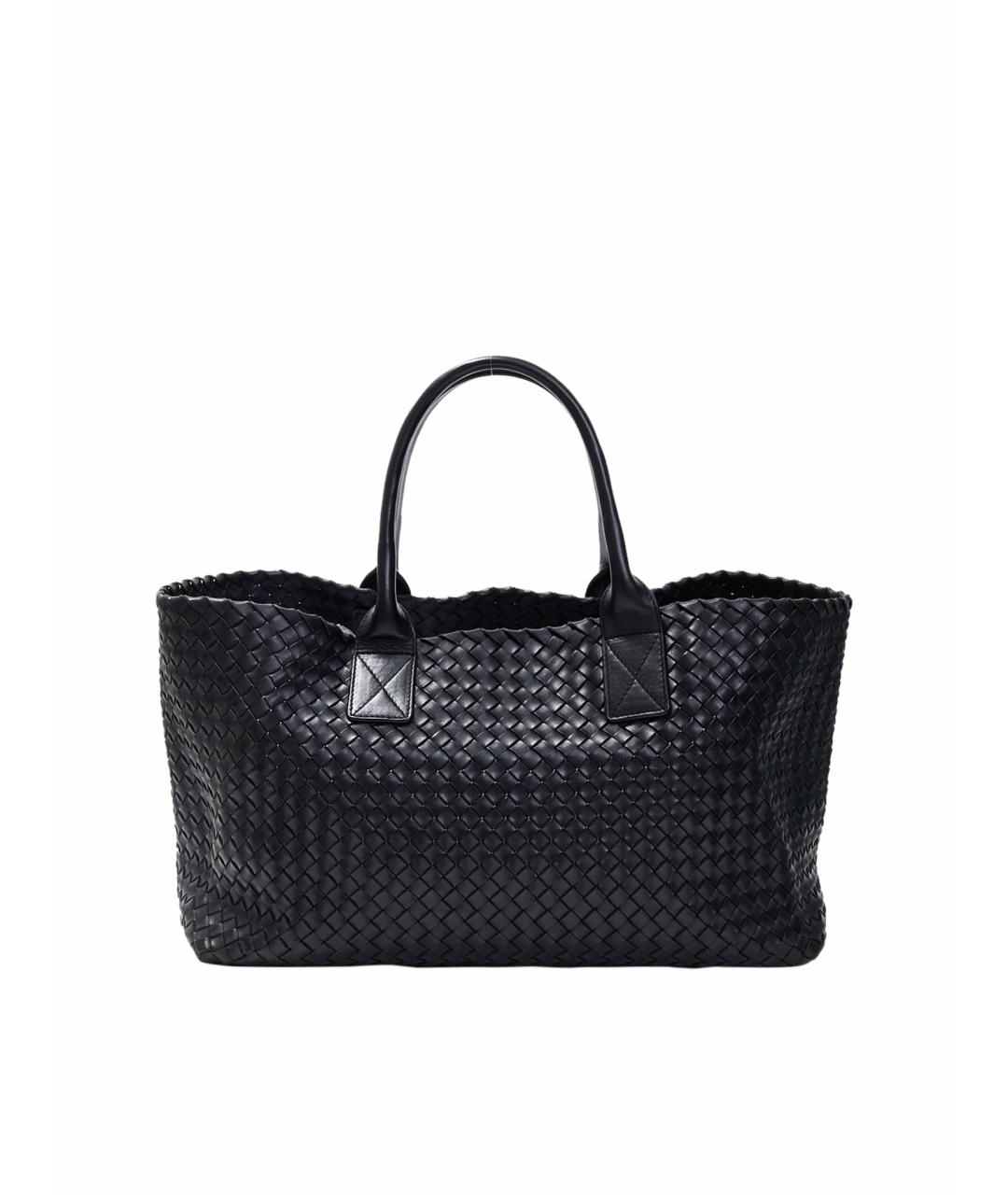 BOTTEGA VENETA Черная кожаная сумка тоут, фото 1