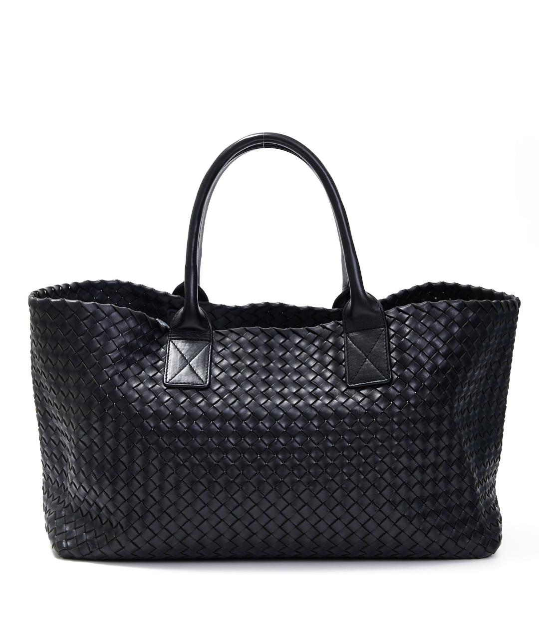 BOTTEGA VENETA Черная кожаная сумка тоут, фото 7