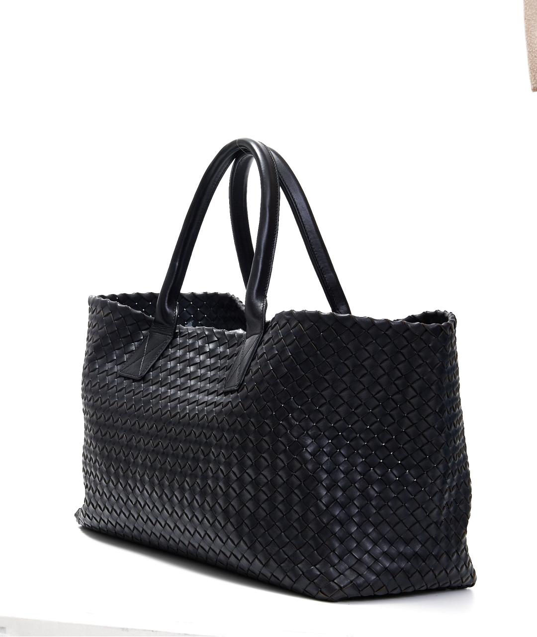BOTTEGA VENETA Черная кожаная сумка тоут, фото 2
