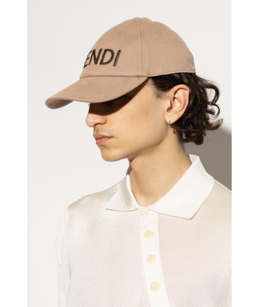 FENDI Бежевая хлопковая кепка/бейсболка, фото 5
