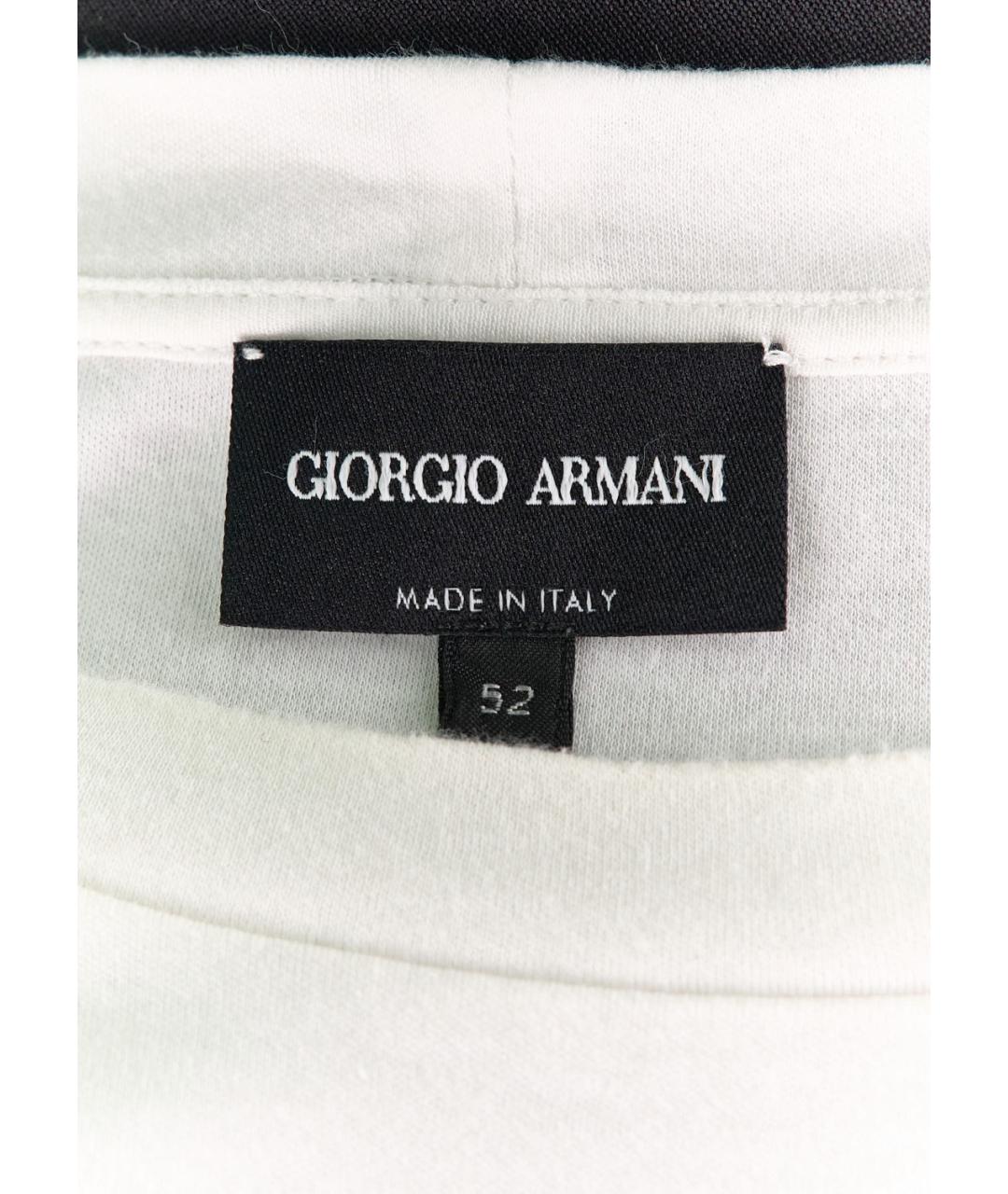 GIORGIO ARMANI Белая хлопковая футболка, фото 3
