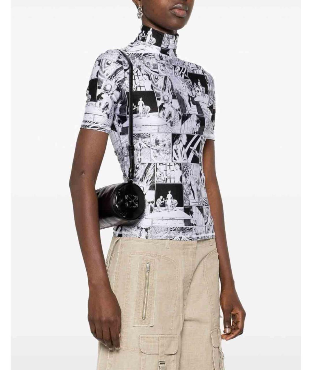 OFF-WHITE Черная кожаная сумка через плечо, фото 5