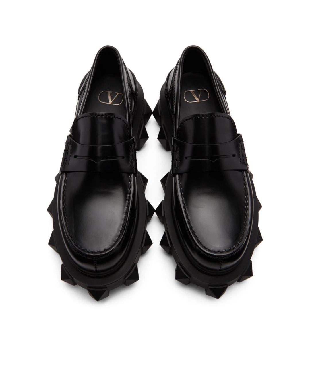 VALENTINO Черные кожаные лоферы, фото 4