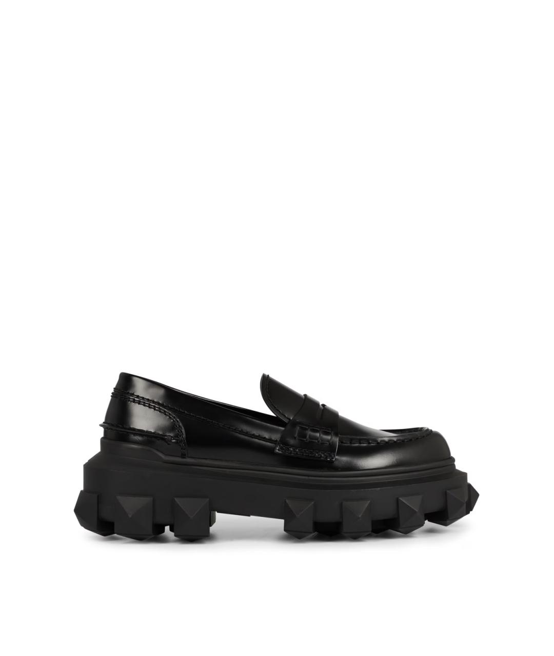 VALENTINO Черные кожаные лоферы, фото 1