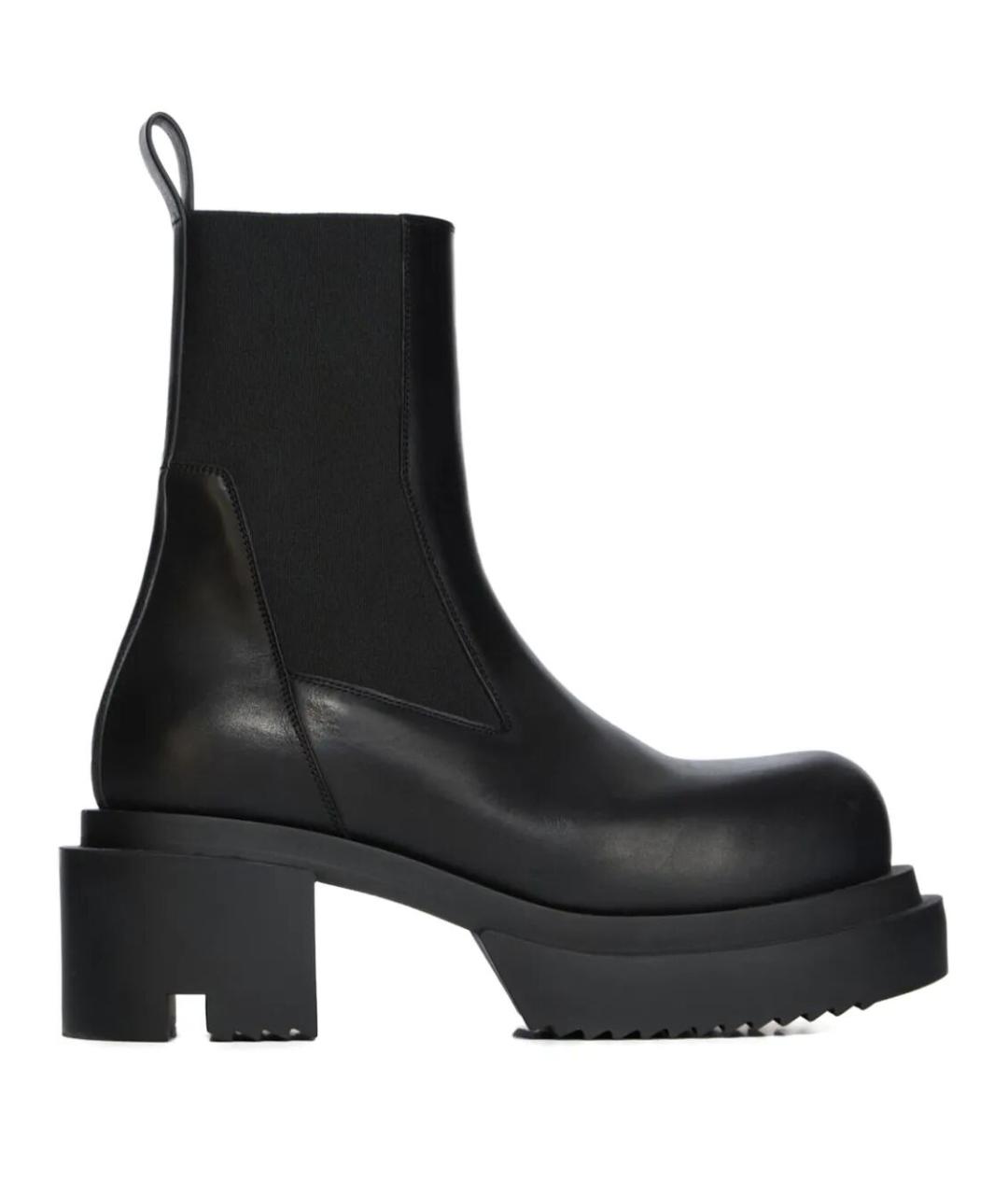 RICK OWENS Черные кожаные ботинки, фото 1