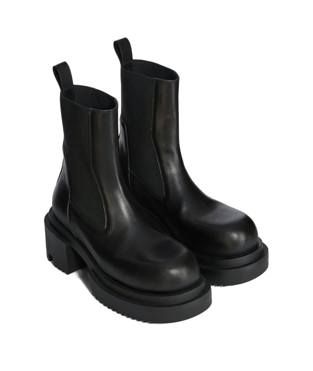 RICK OWENS Черные кожаные ботинки, фото 2