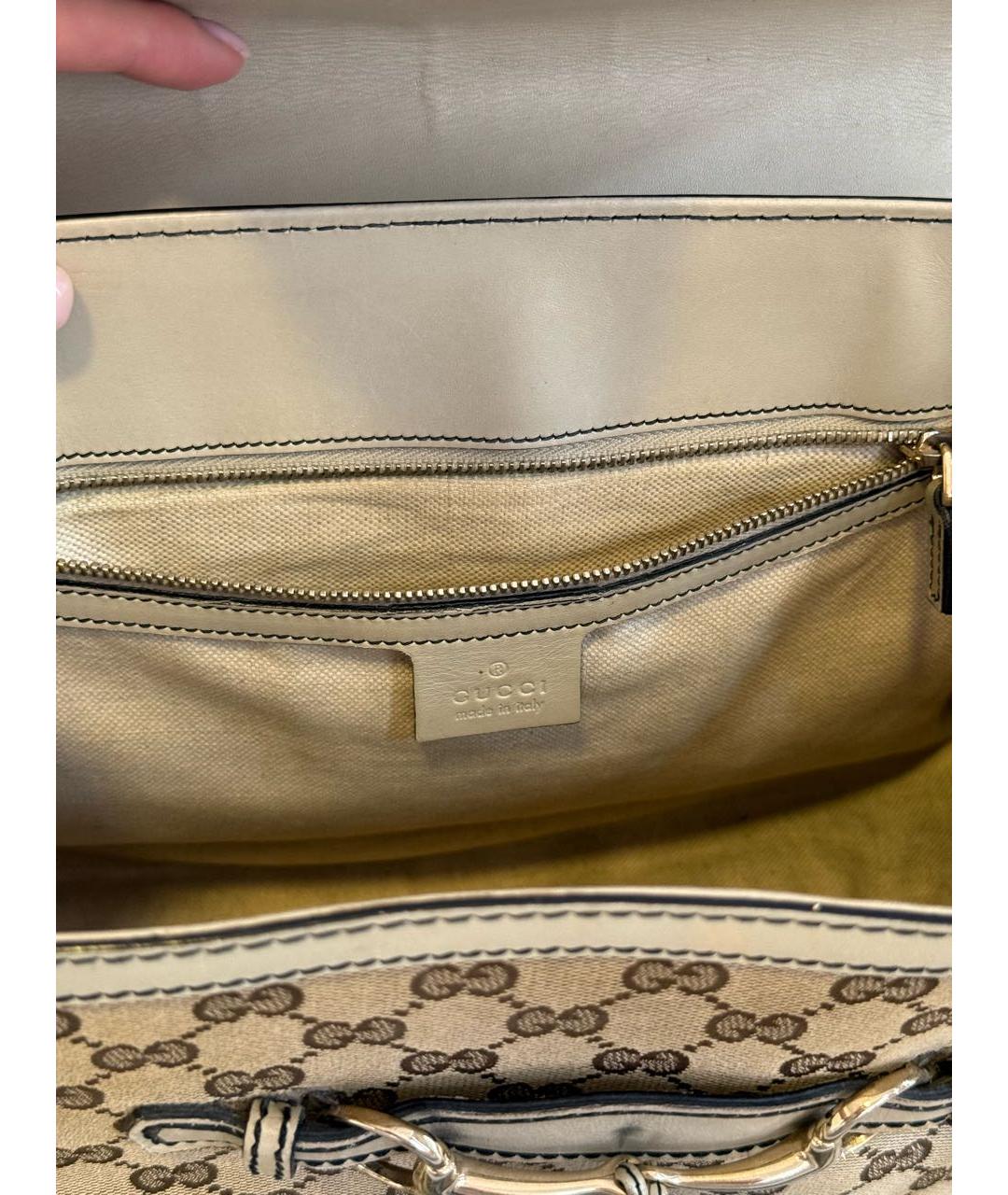 GUCCI Бежевая кожаная сумка через плечо, фото 7