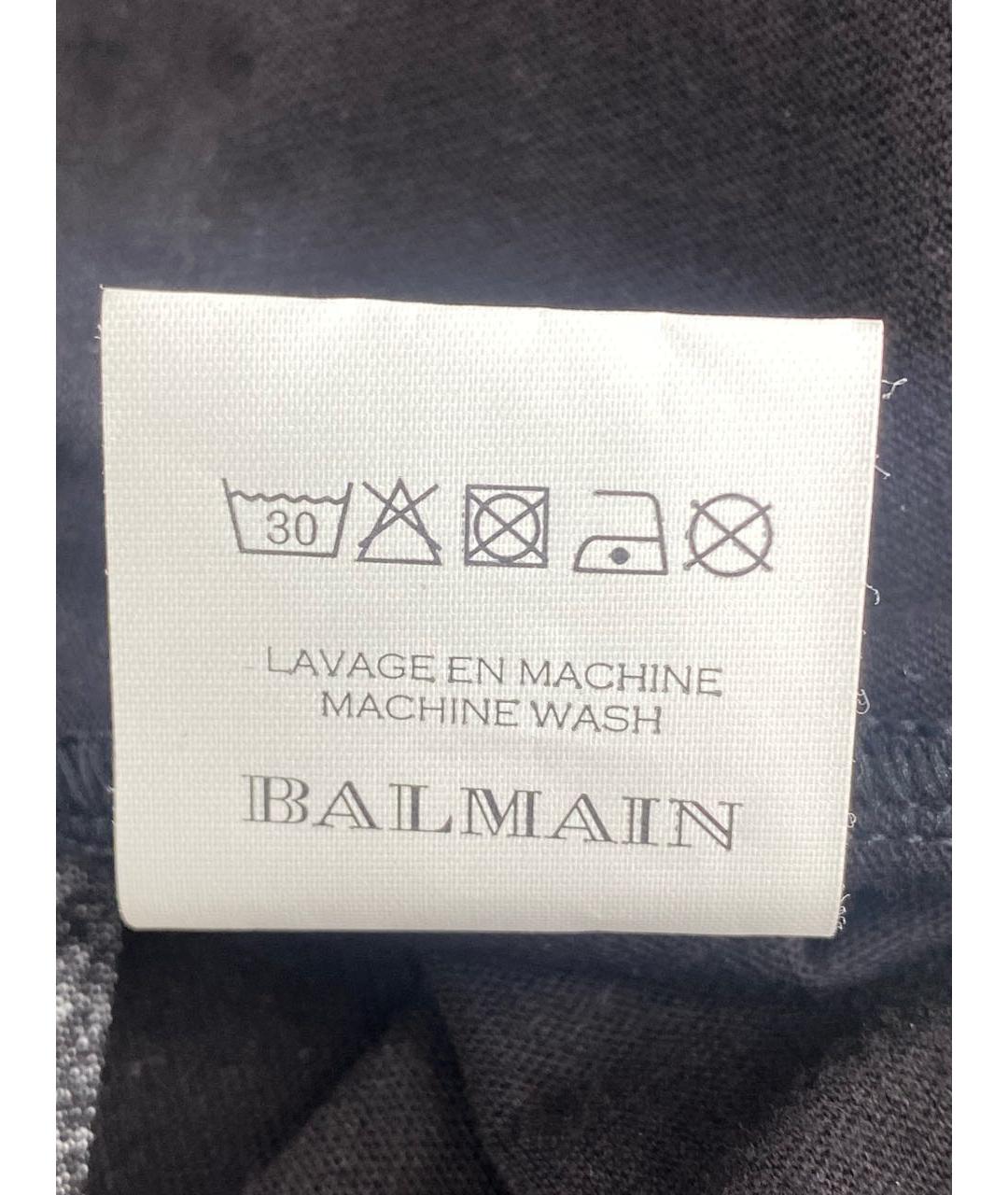 BALMAIN Черная хлопковая майка, фото 6