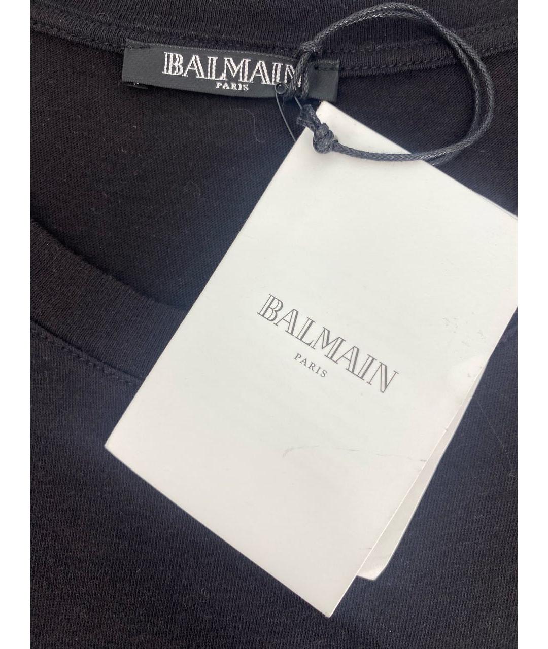 BALMAIN Черная хлопковая майка, фото 4