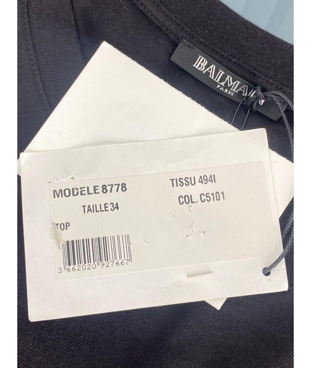 BALMAIN Черная хлопковая майка, фото 7