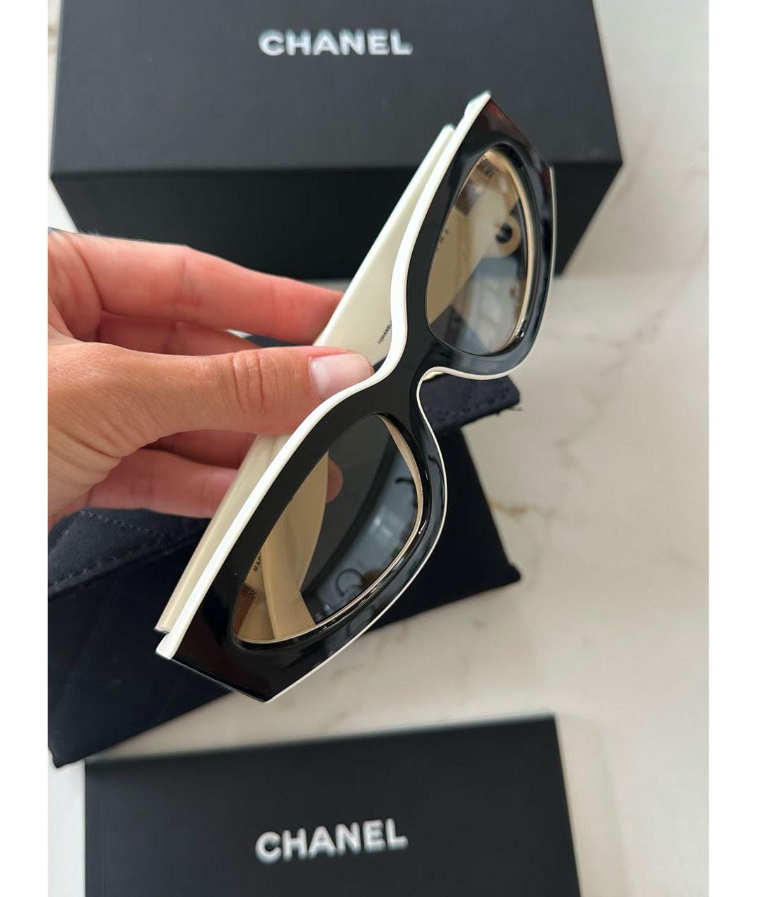 CHANEL Черные пластиковые солнцезащитные очки, фото 3