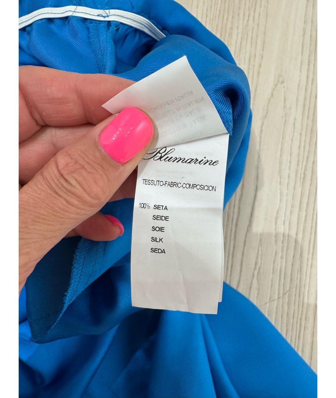BLUMARINE Синий шелковый комбинезон, фото 8
