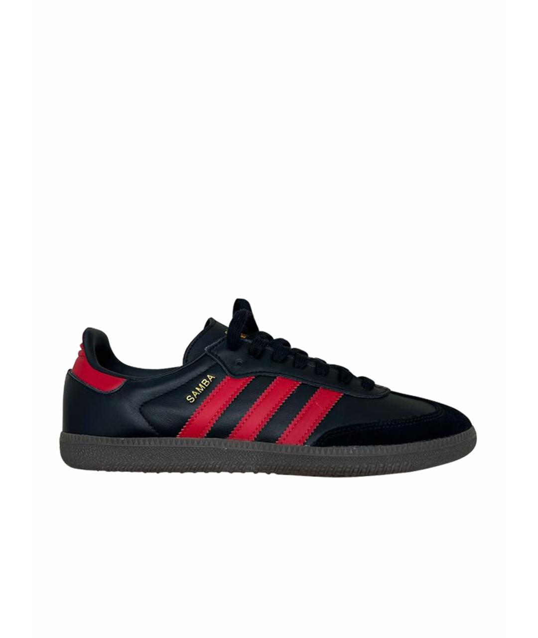 ADIDAS Черные кожаные кеды, фото 1