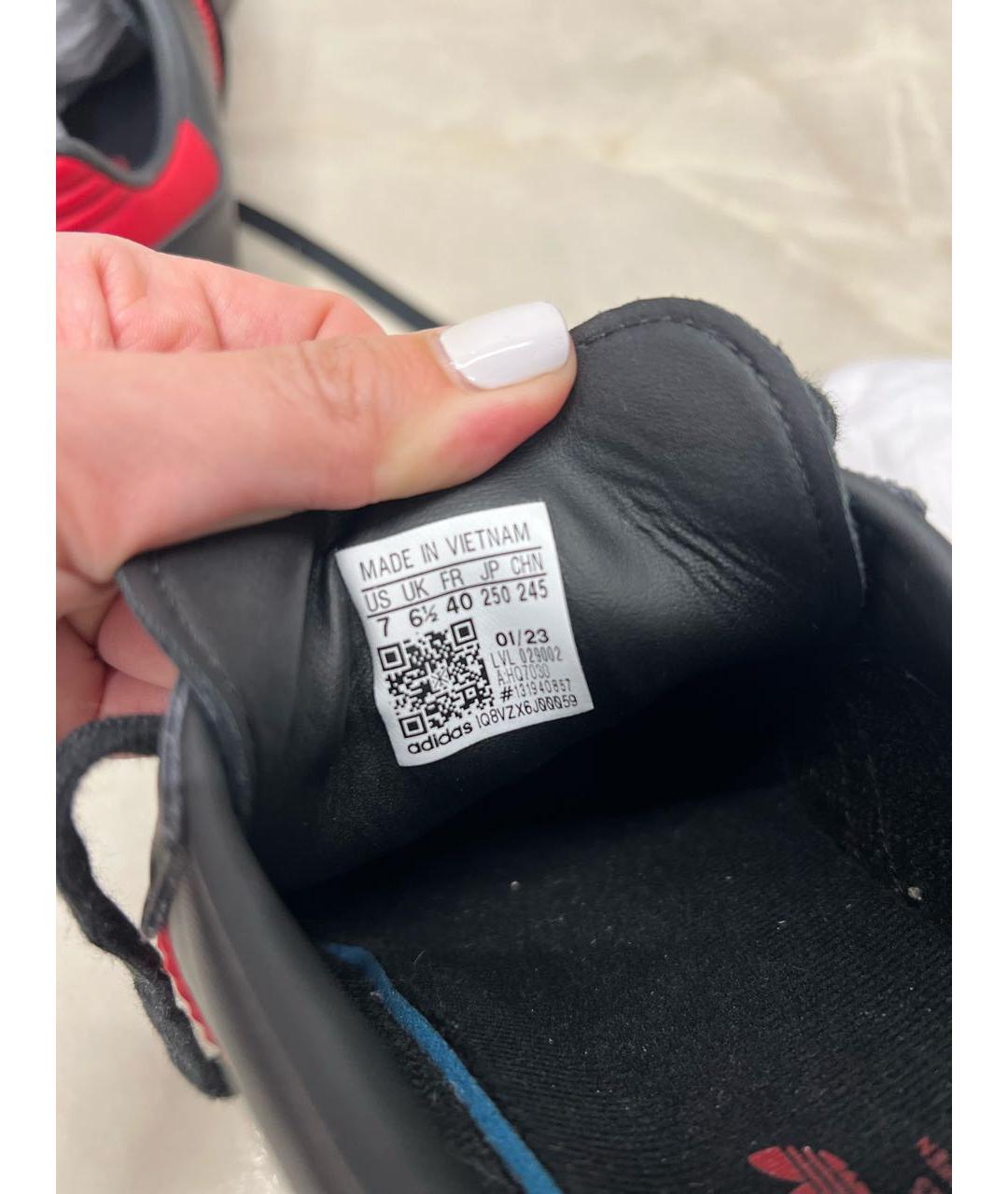 ADIDAS Черные кожаные кеды, фото 5