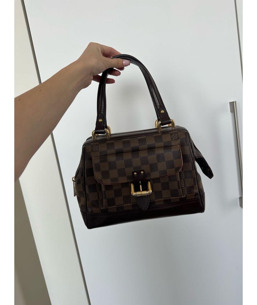 LOUIS VUITTON Коричневая кожаная сумка с короткими ручками, фото 2