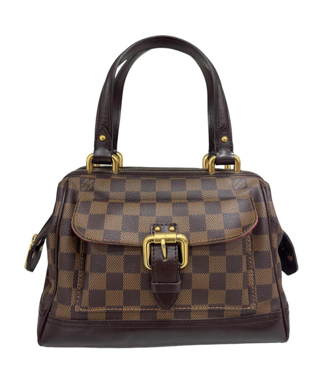 LOUIS VUITTON Коричневая кожаная сумка с короткими ручками, фото 1