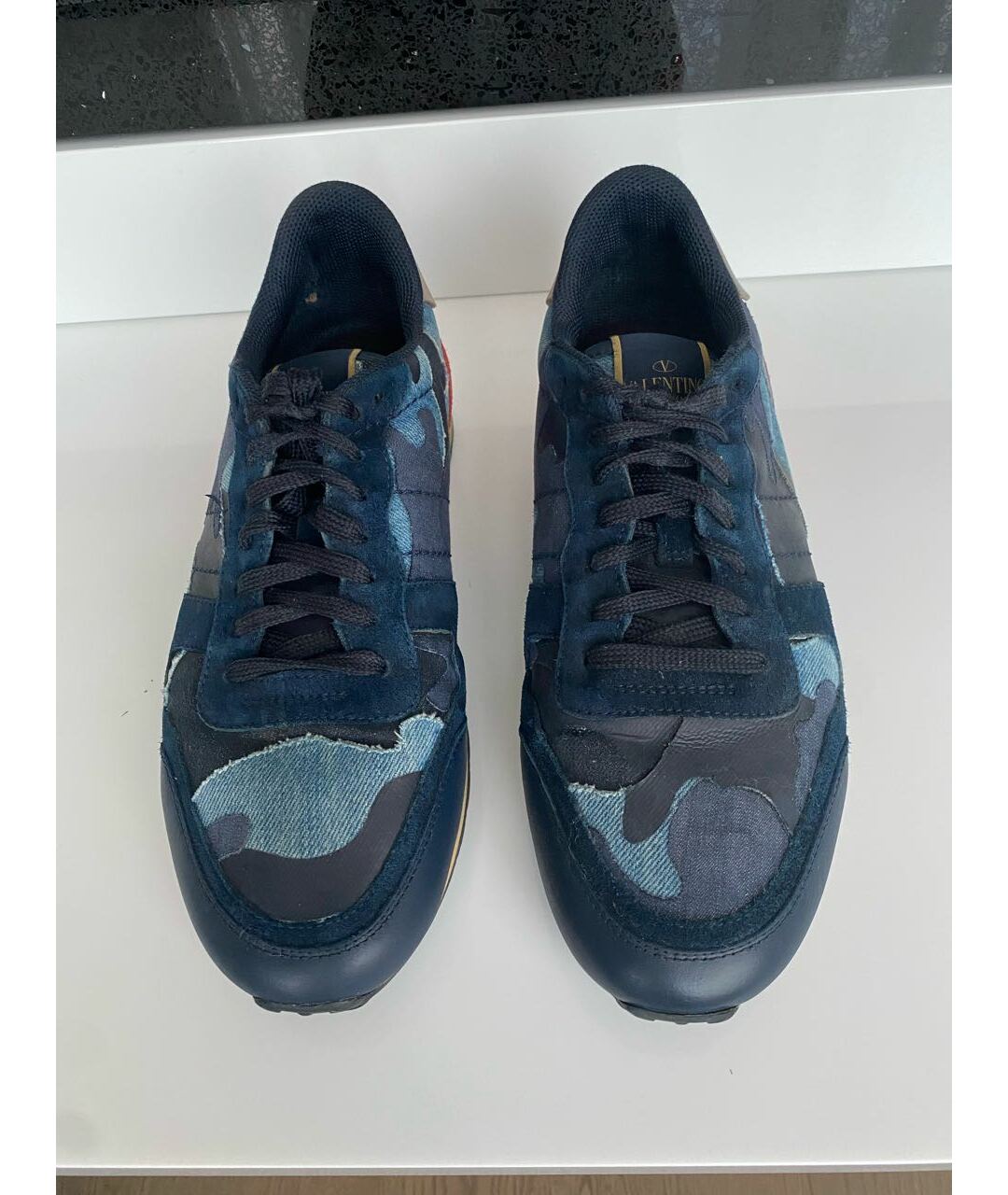 VALENTINO Синие текстильные низкие кроссовки / кеды, фото 2