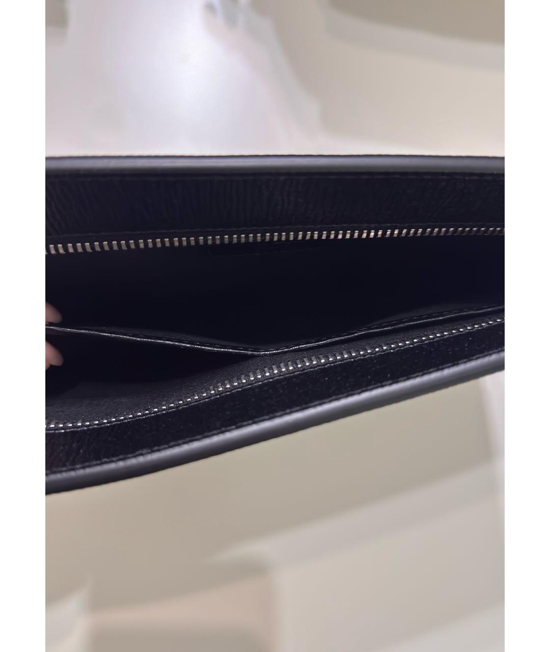 FERRAGAMO Черная кожаная барсетка, фото 4