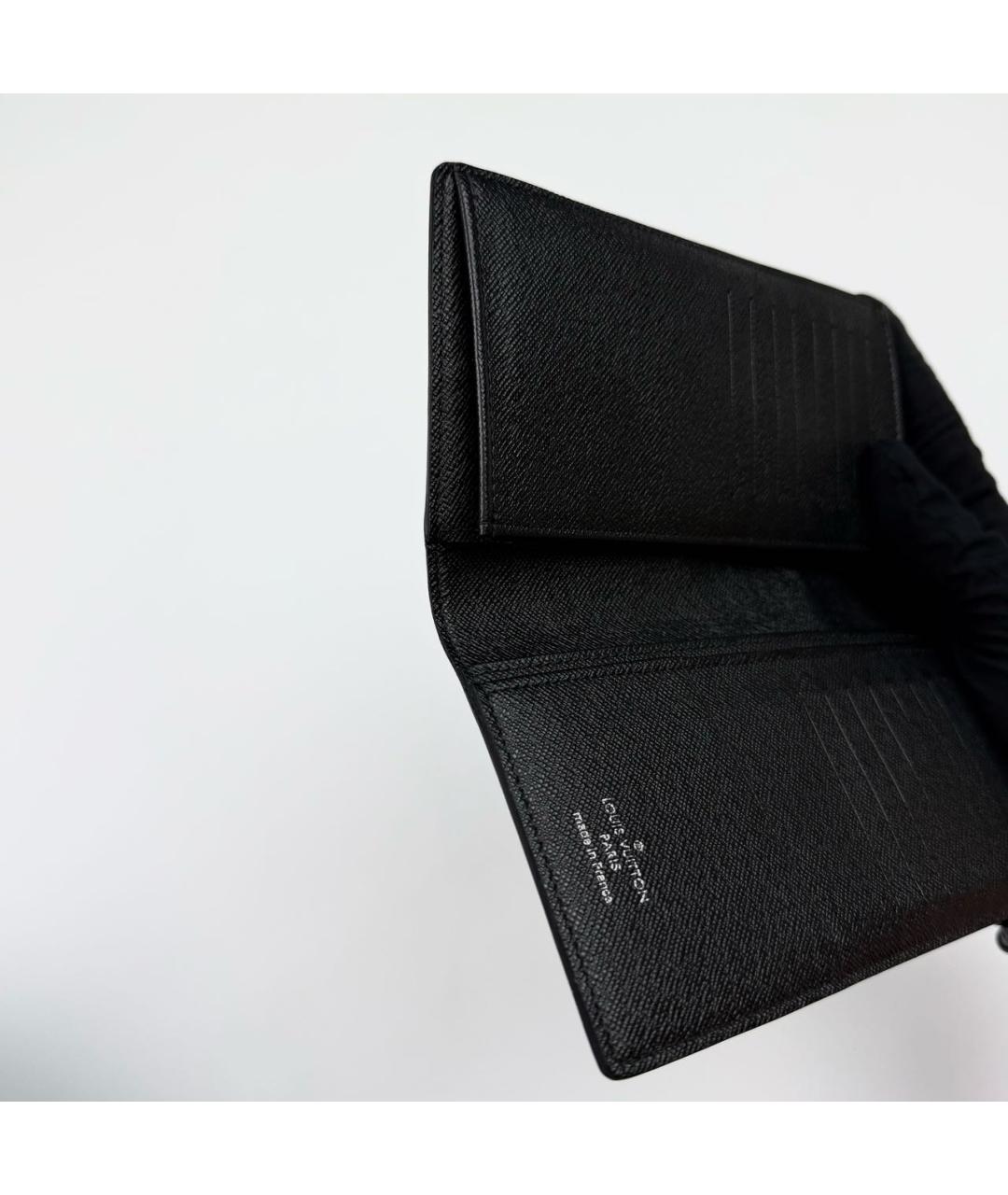 LOUIS VUITTON Антрацитовый кожаный кошелек, фото 5