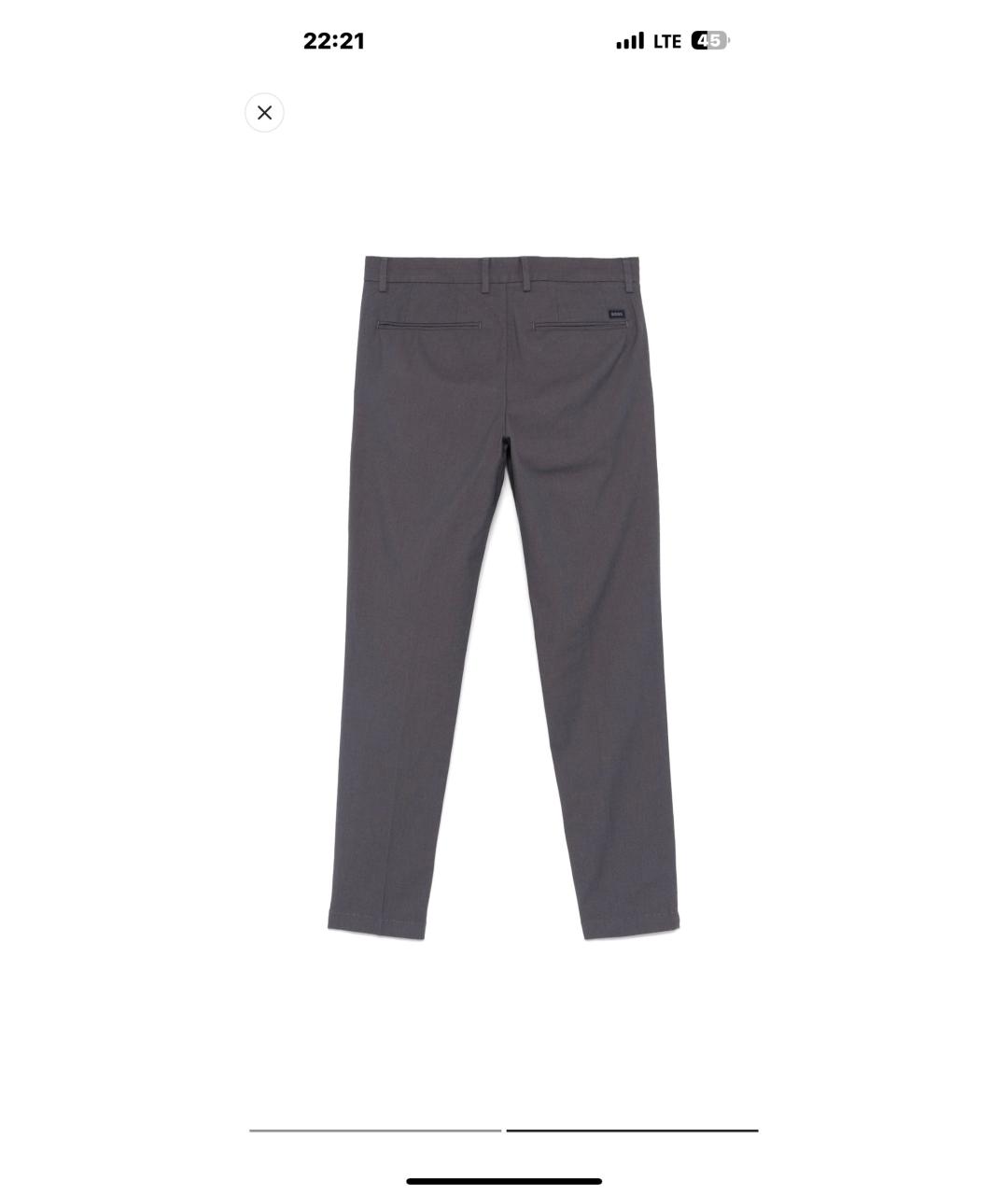 HUGO BOSS Серые хлопковые классические брюки, фото 2