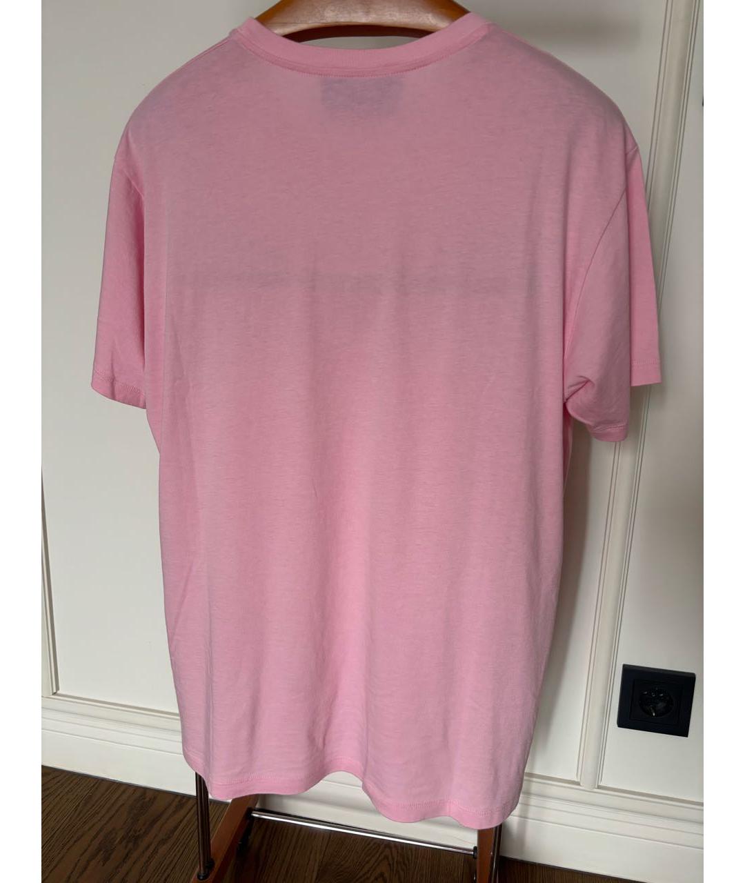 GUCCI Розовая хлопковая футболка, фото 2