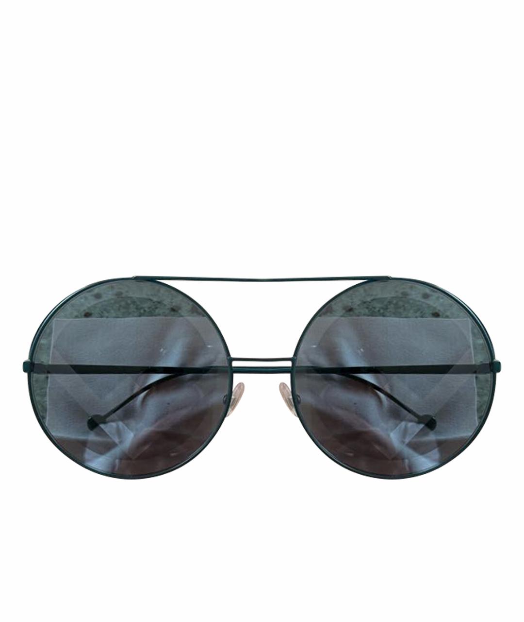FENDI Голубые металлические солнцезащитные очки, фото 1