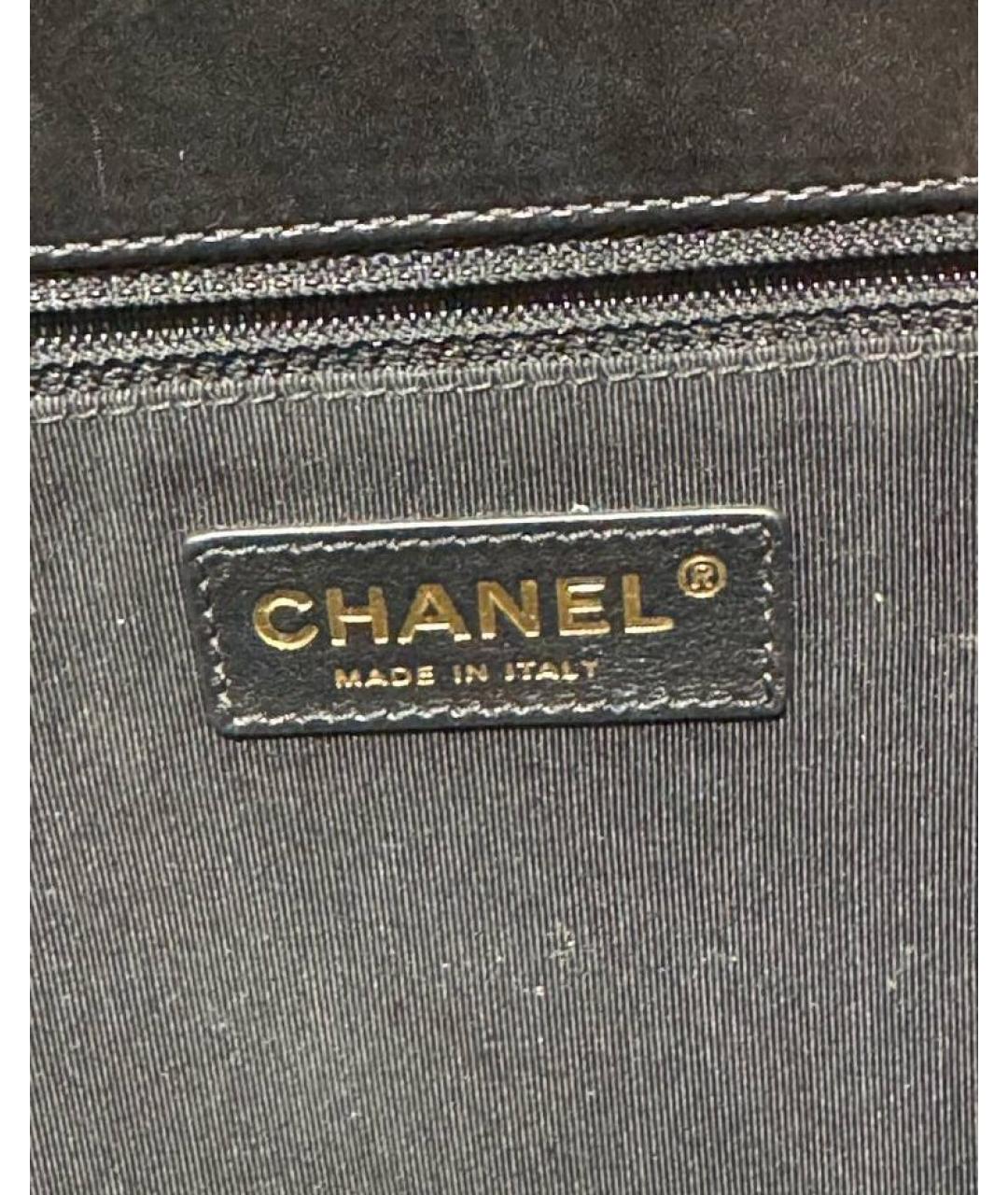 CHANEL Черная кожаная сумка тоут, фото 6