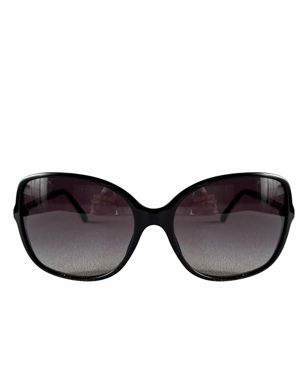 CHANEL Черные пластиковые солнцезащитные очки, фото 1