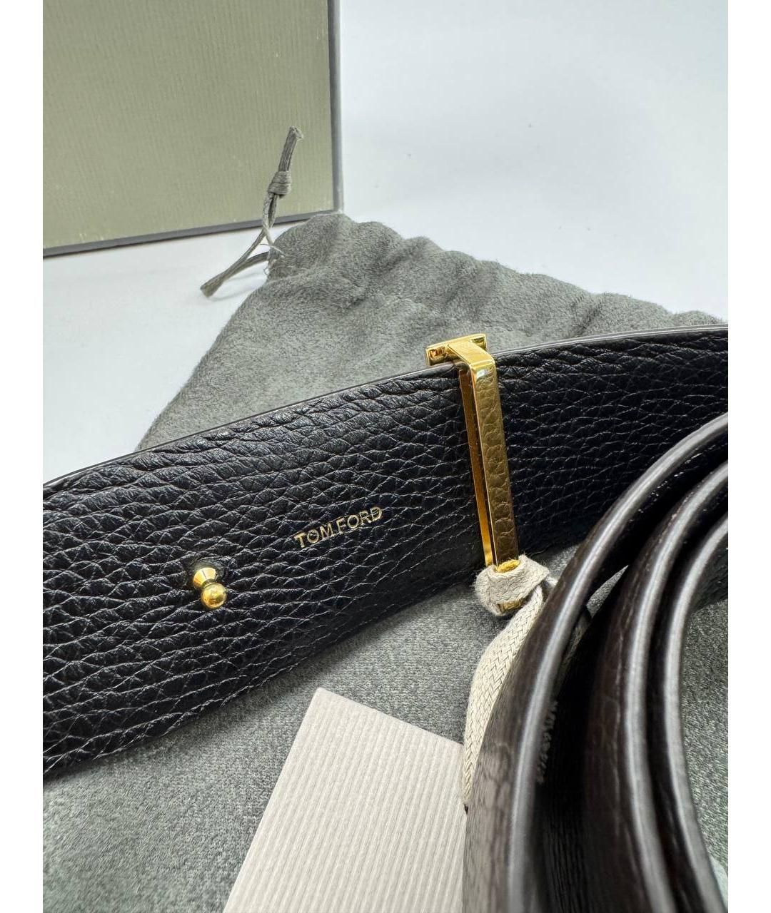 TOM FORD Черный кожаный ремень, фото 4