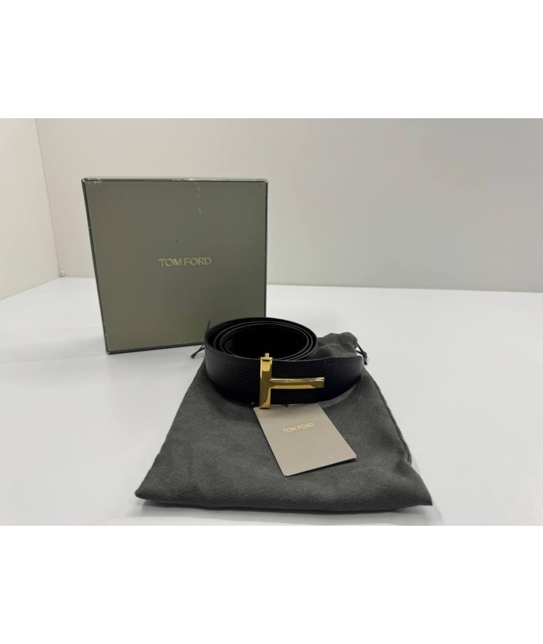 TOM FORD Черный кожаный ремень, фото 2
