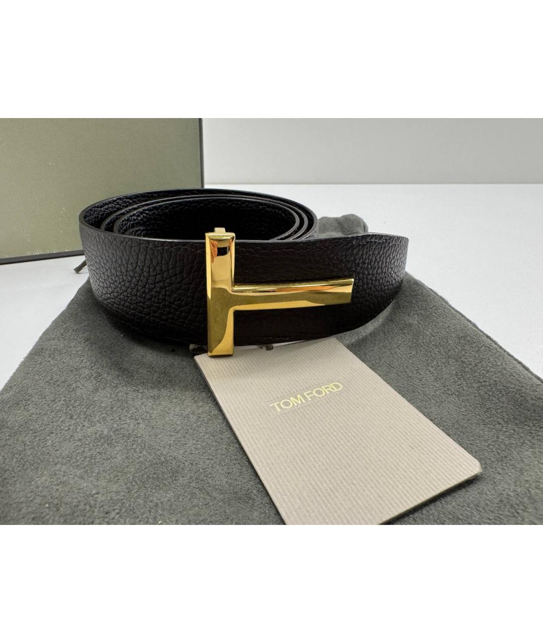 TOM FORD Черный кожаный ремень, фото 3