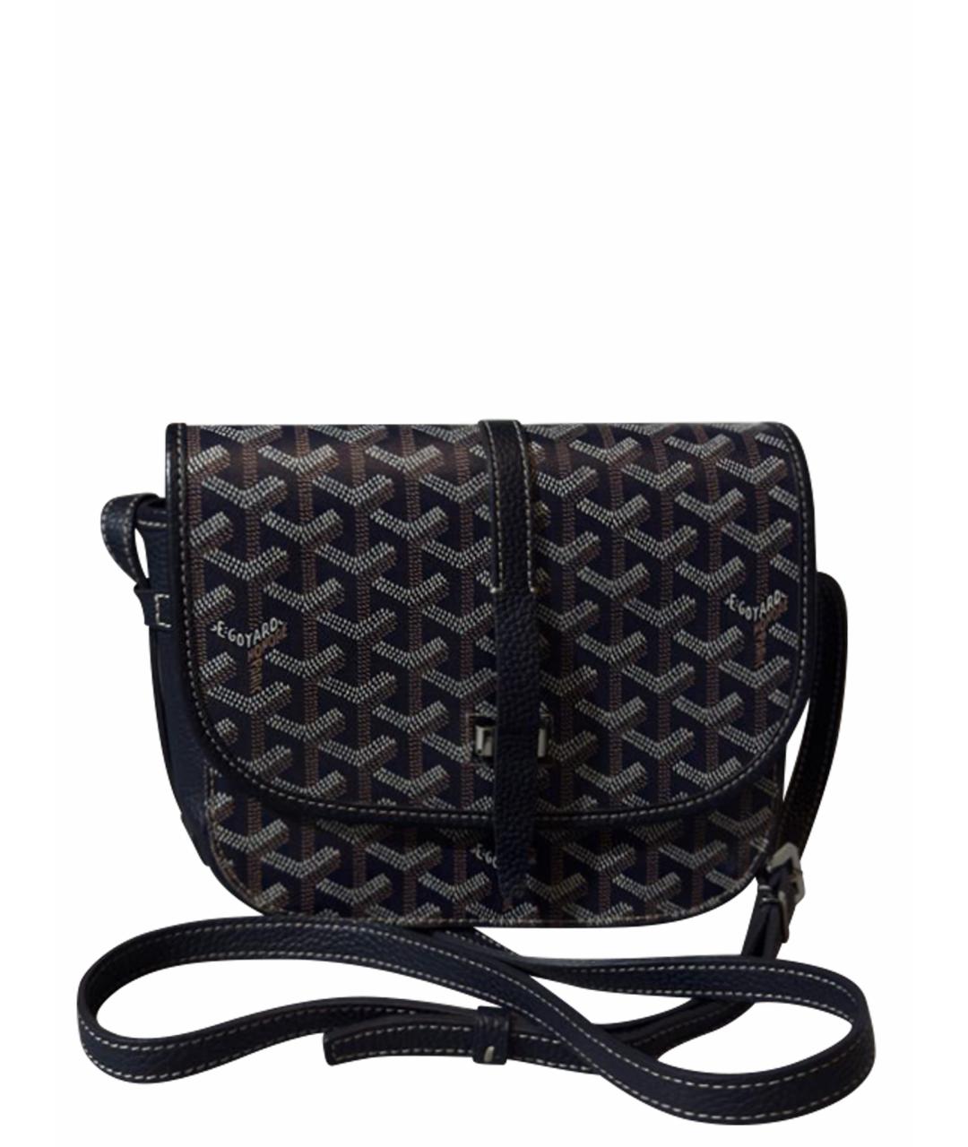 GOYARD Темно-синяя кожаная сумка на плечо, фото 1