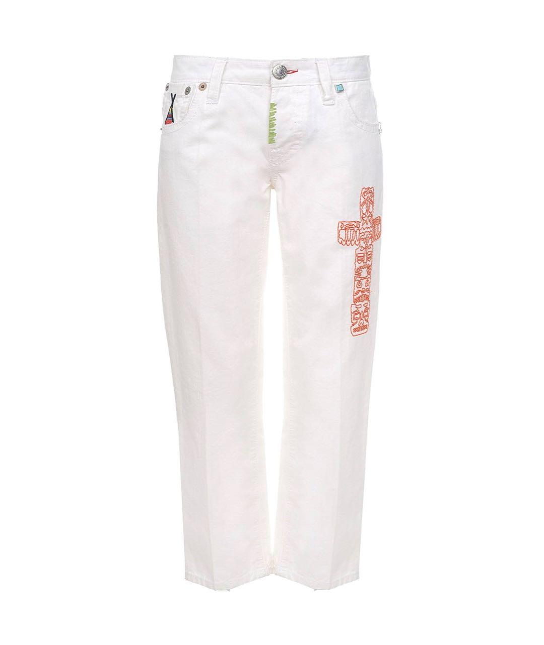 DSQUARED2 Белые хлопковые прямые брюки, фото 1
