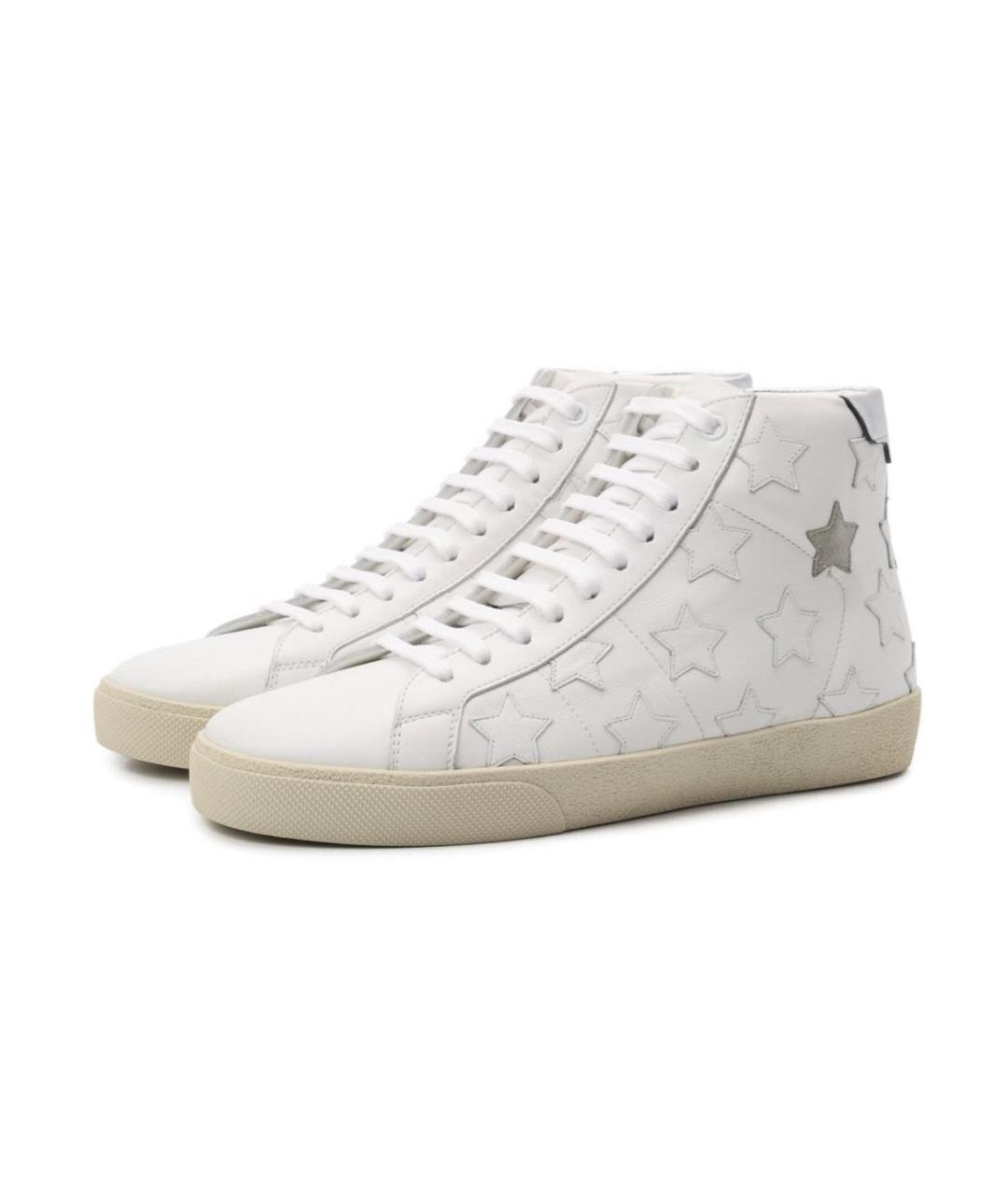SAINT LAURENT Белые кожаные кеды, фото 2