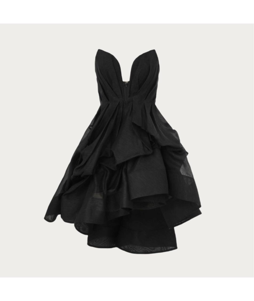 ZIMMERMANN Черное льняное коктейльное платье, фото 4