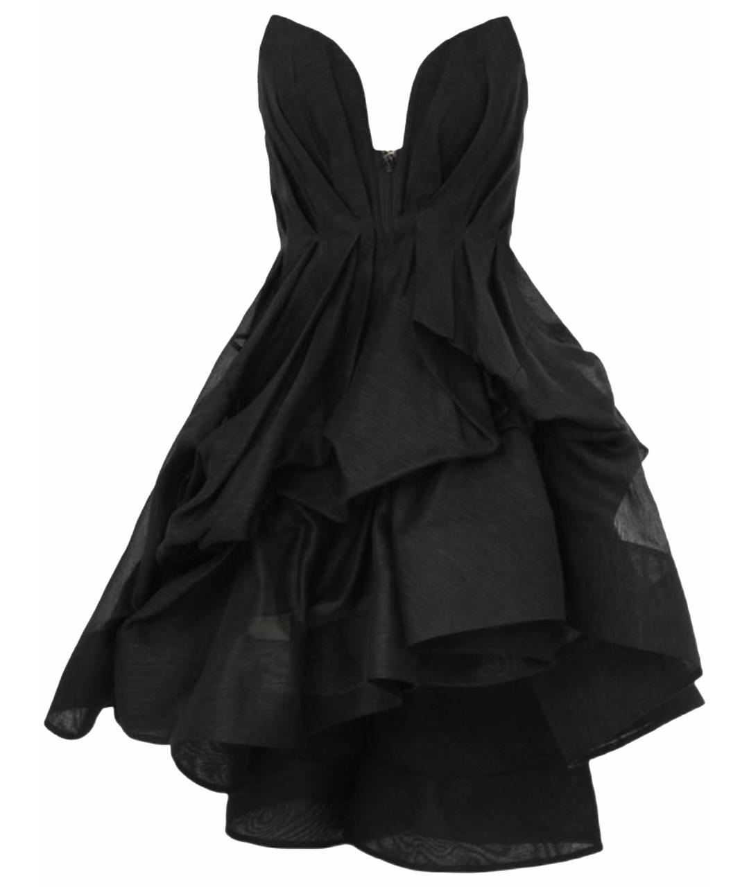 ZIMMERMANN Черное льняное коктейльное платье, фото 1