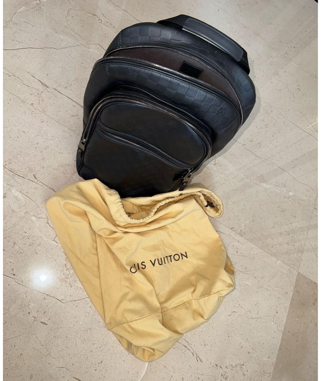 LOUIS VUITTON Черный кожаный рюкзак, фото 7