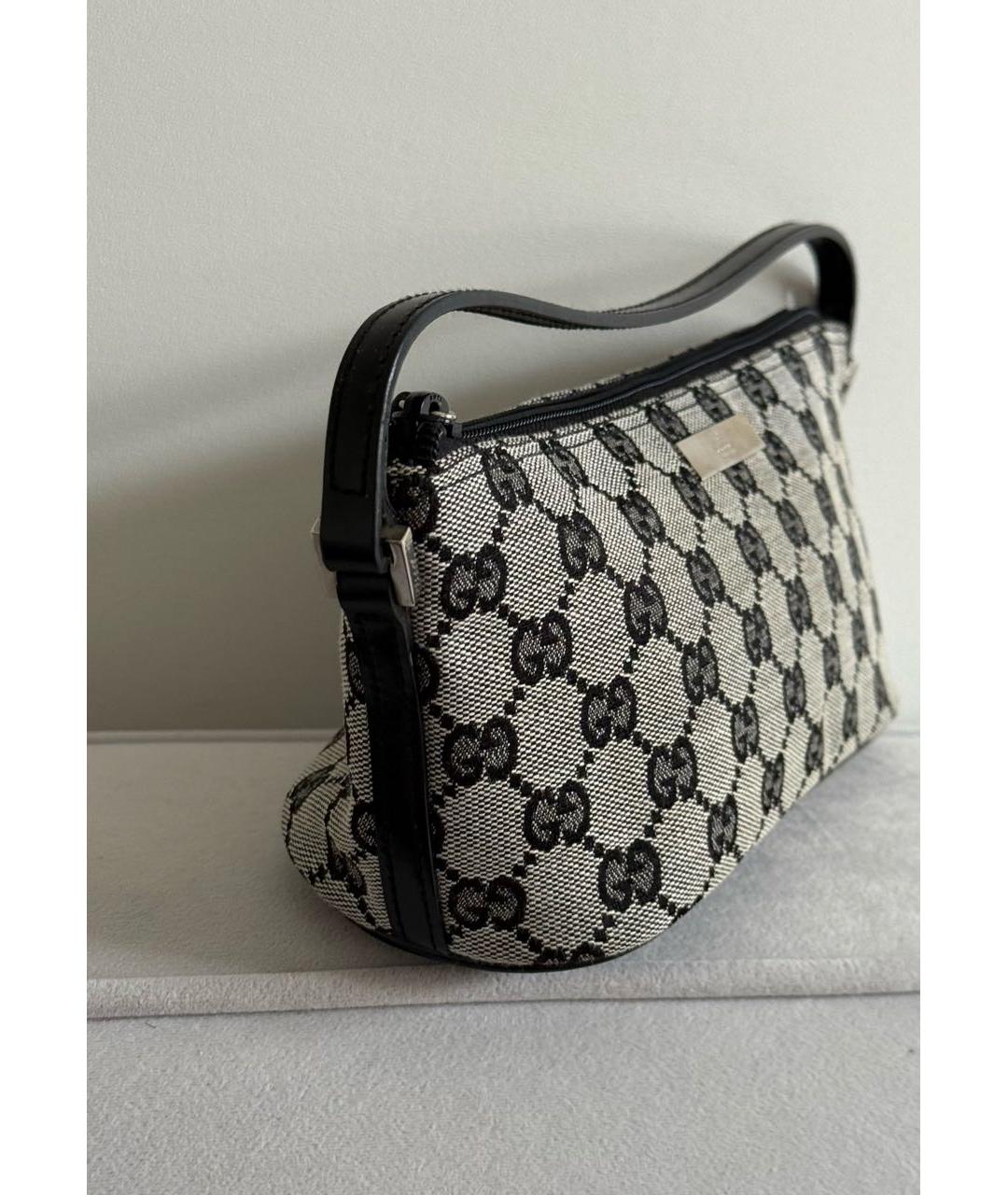 GUCCI Серая тканевая сумка с короткими ручками, фото 2