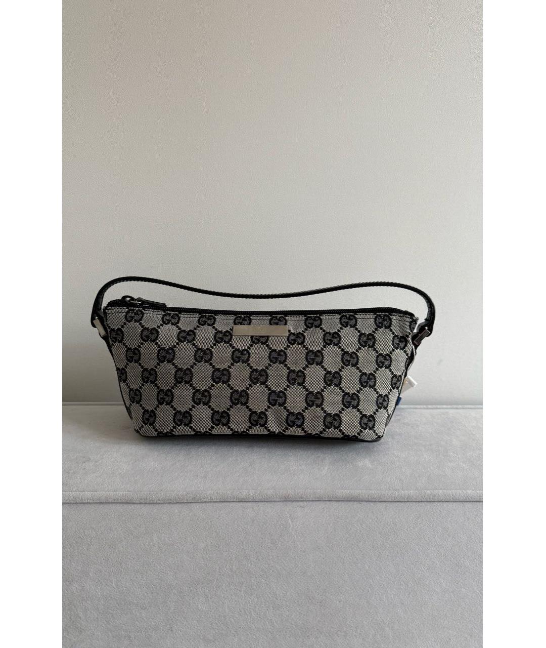 GUCCI Серая тканевая сумка с короткими ручками, фото 7
