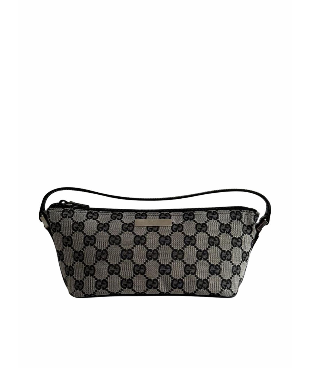 GUCCI Серая тканевая сумка с короткими ручками, фото 1