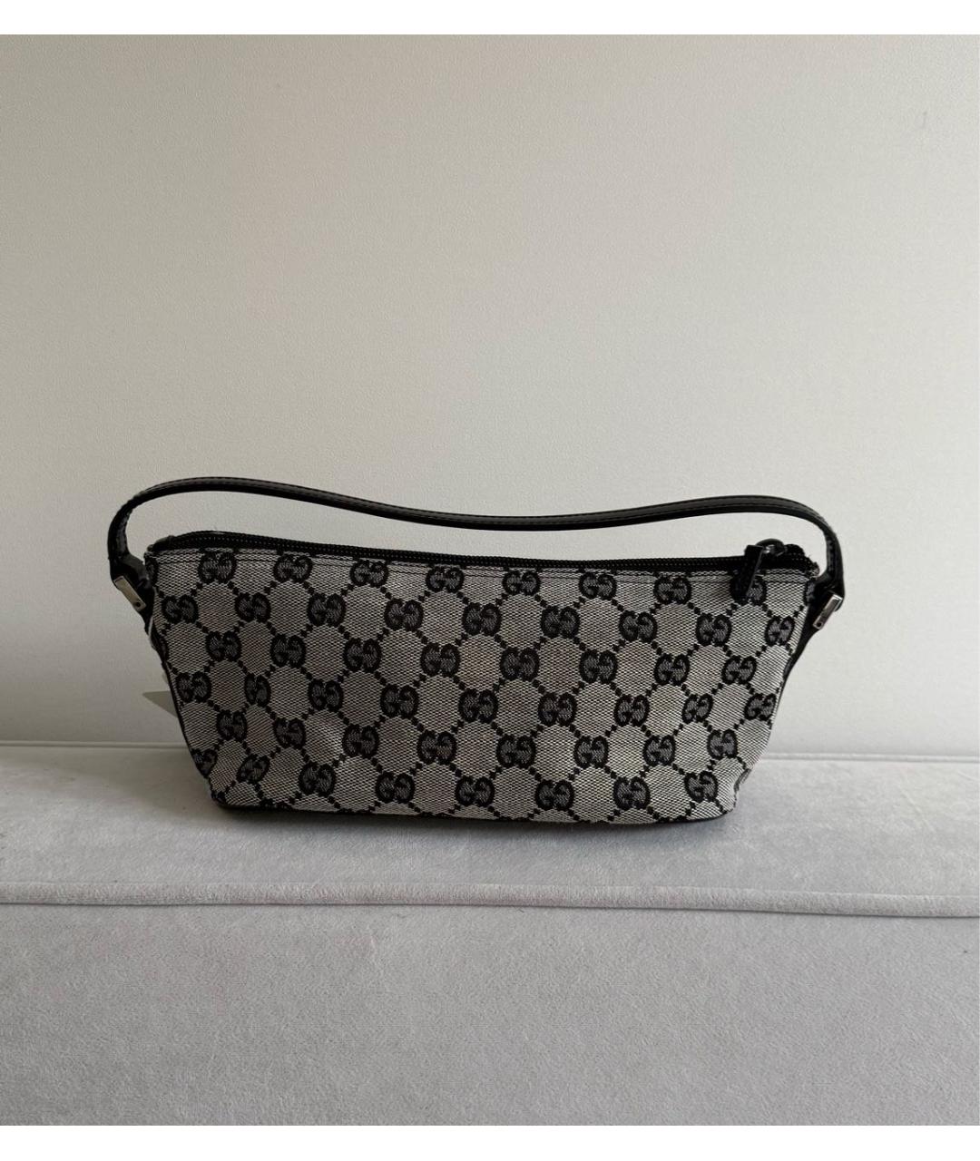 GUCCI Серая тканевая сумка с короткими ручками, фото 3