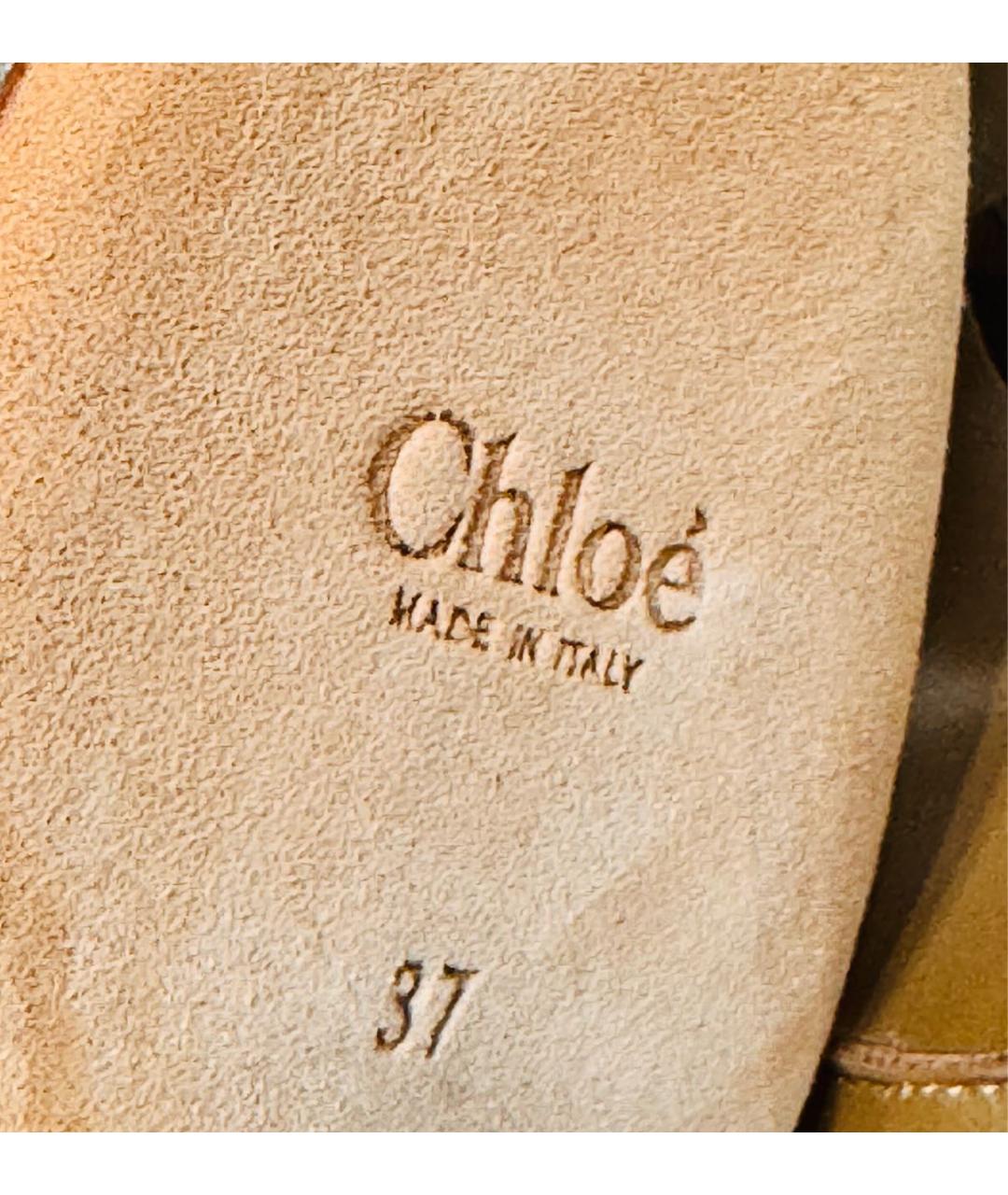CHLOE Хаки кожаные туфли, фото 6