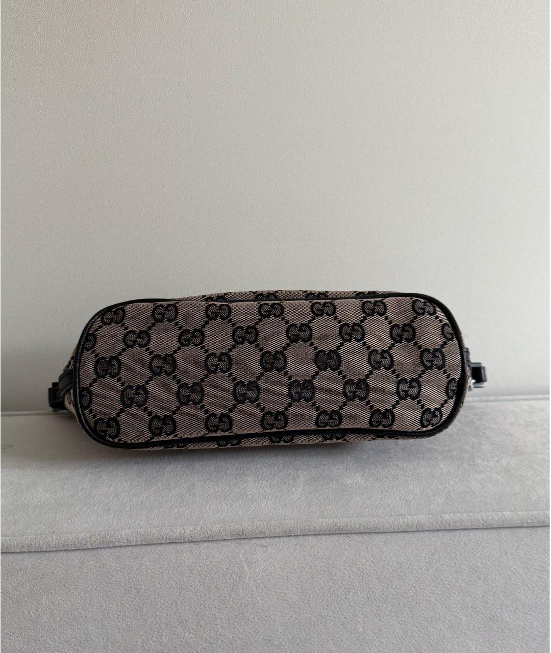 GUCCI Коричневая тканевая сумка с короткими ручками, фото 5