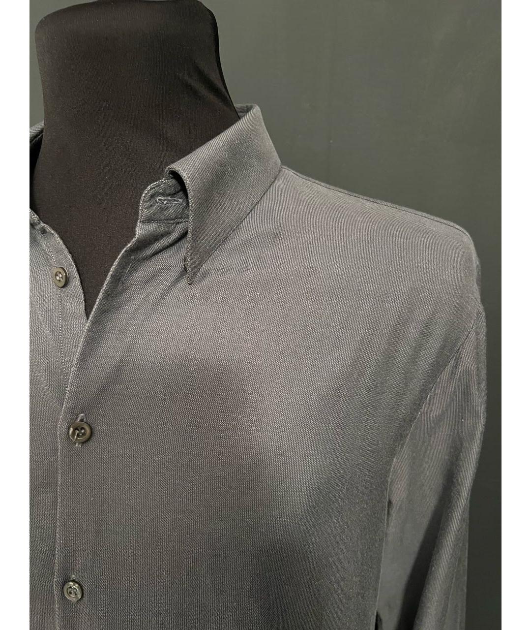 GIORGIO ARMANI Серая хлопковая кэжуал рубашка, фото 6
