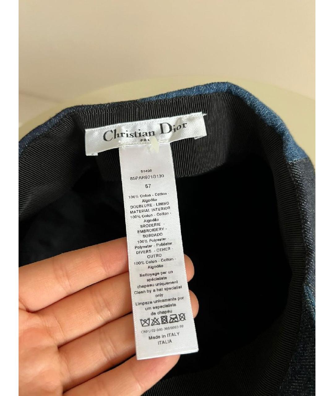 CHRISTIAN DIOR Синяя хлопковая кепка, фото 6